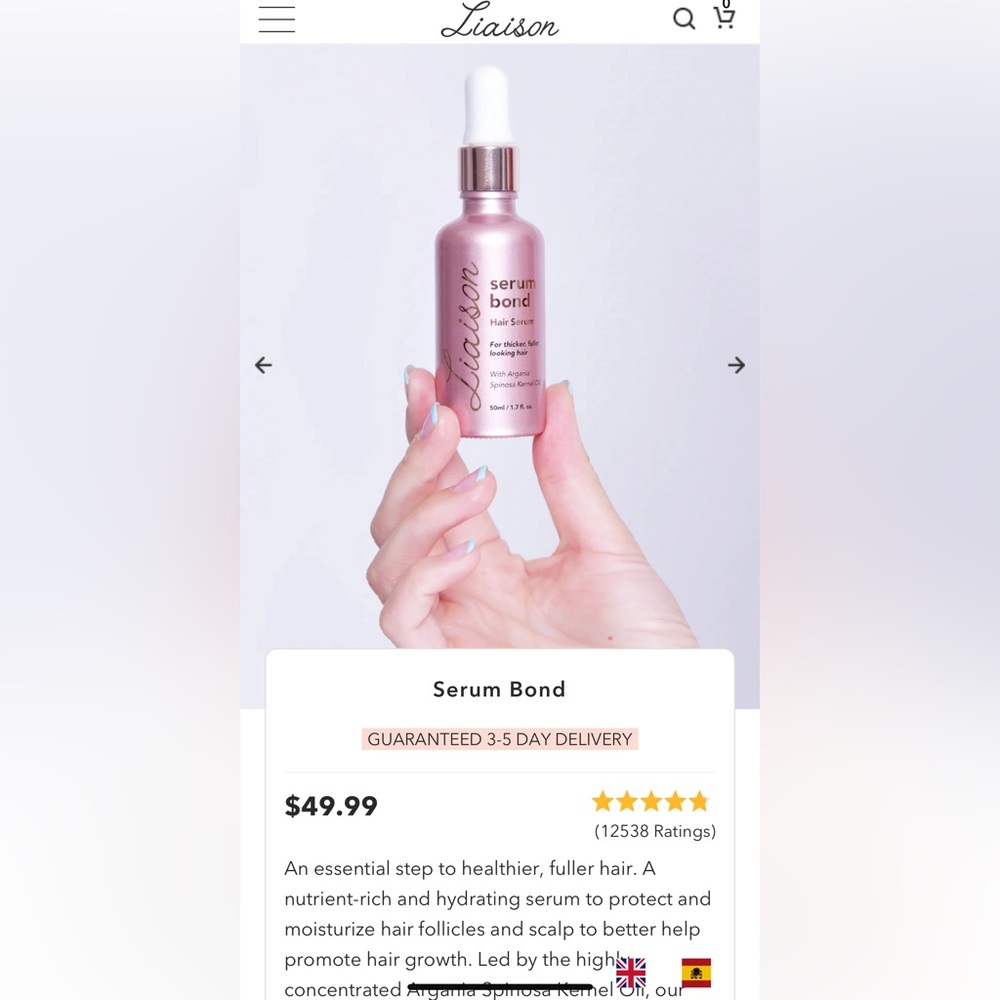 Liaison hair serum bond for hair growth.